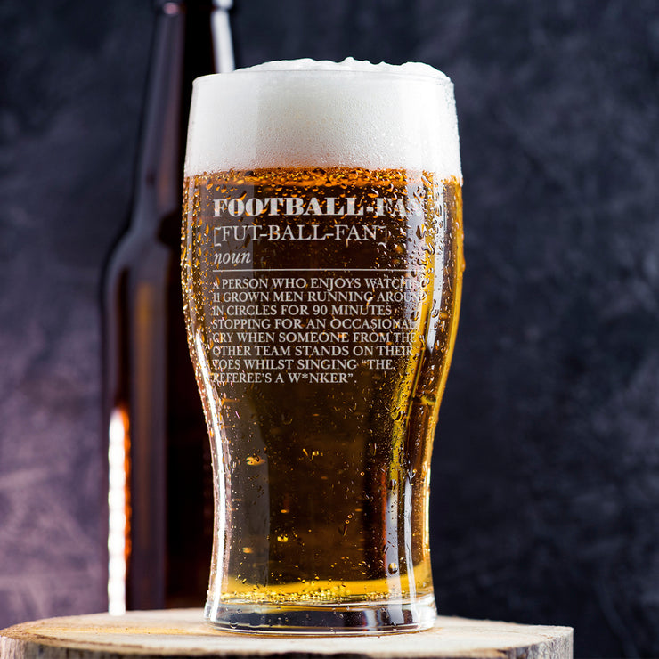 Football Fan Dictionary Definition Pint Glass-Love Lumi Ltd