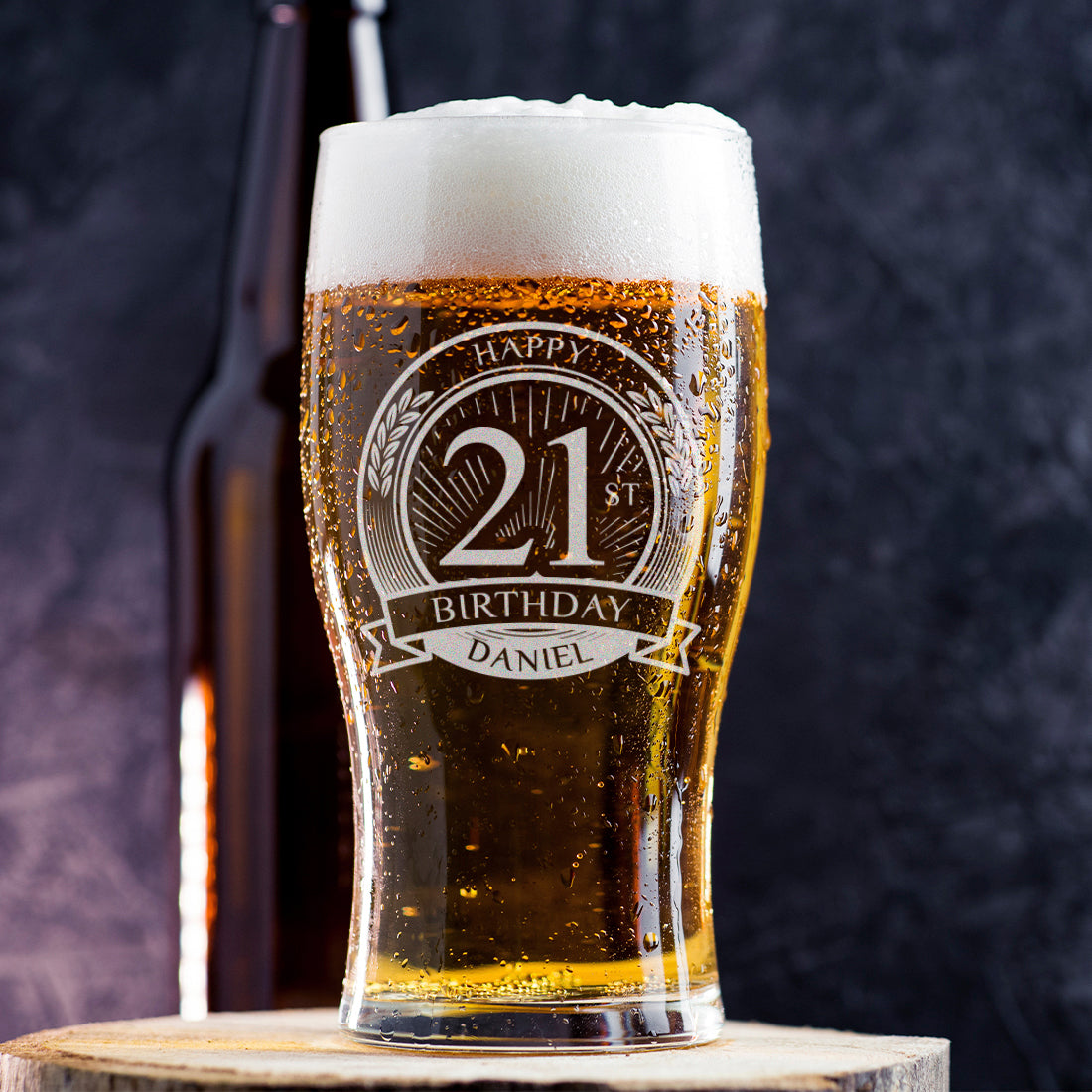 Happy 21st Birthday Engraved Pint Glass