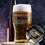 Motorcyclist Dictionary Definition Pint Glass-Love Lumi Ltd