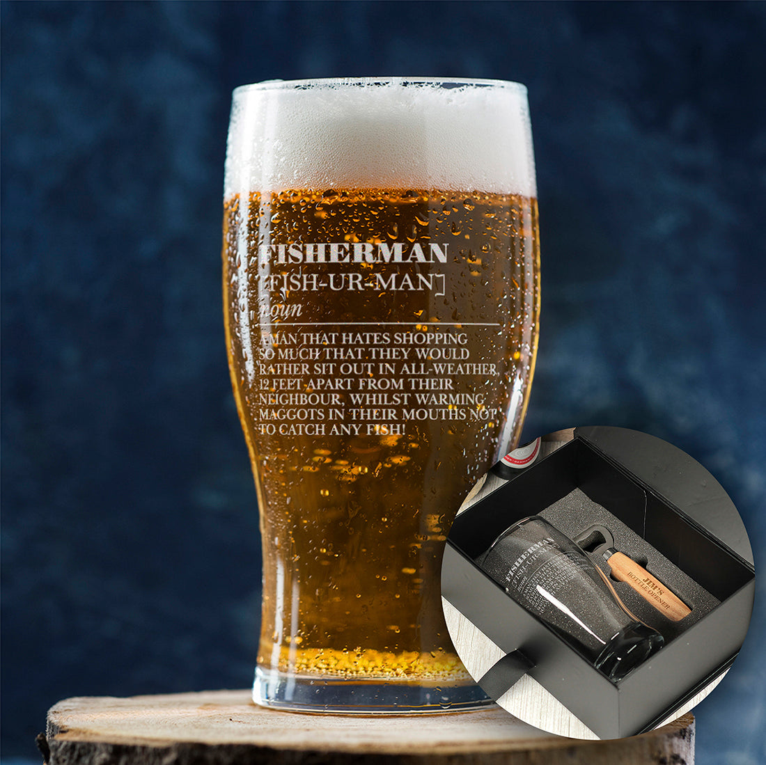 Fisherman Dictionary Definition Pint Glass