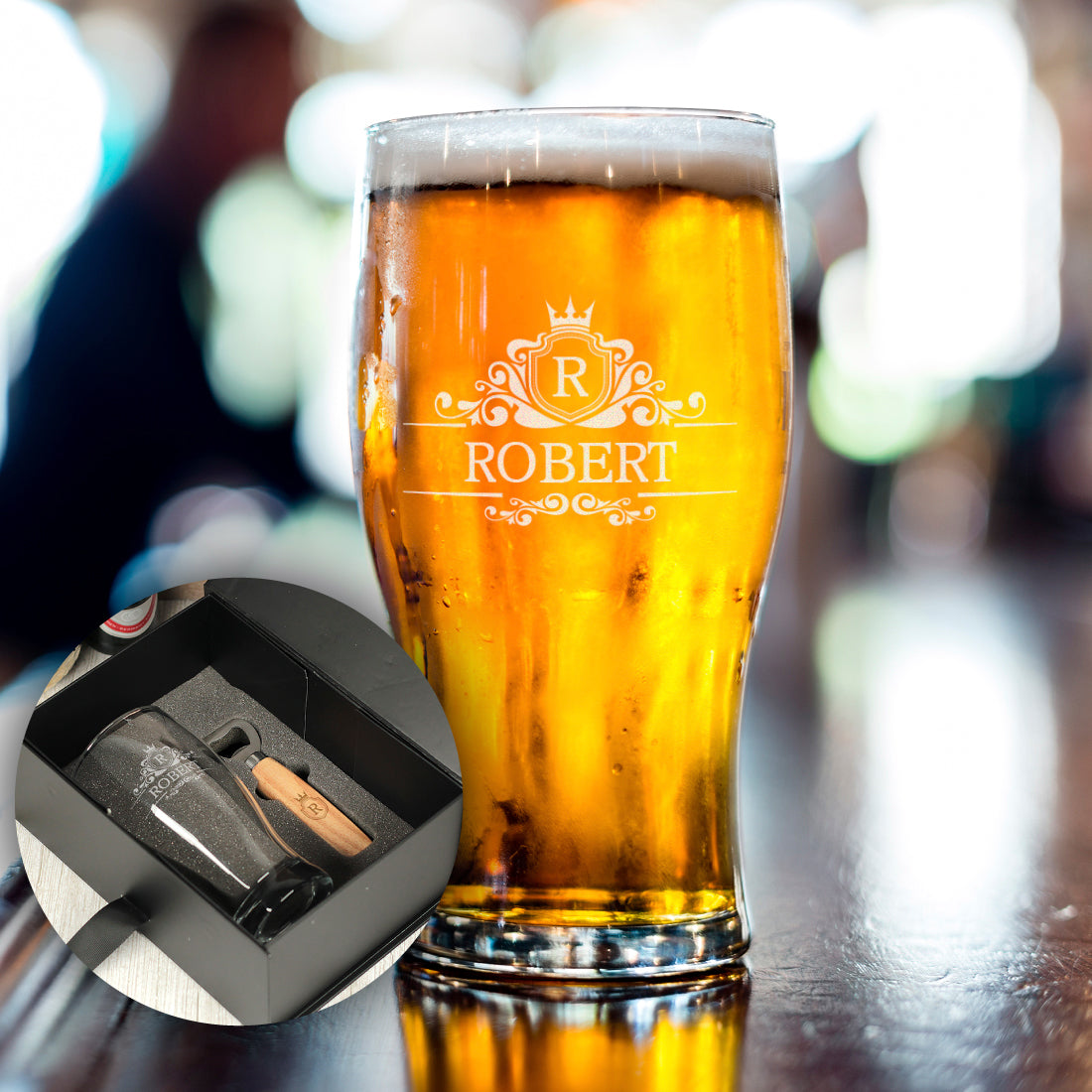 Regal Frame Initial Pint Glass