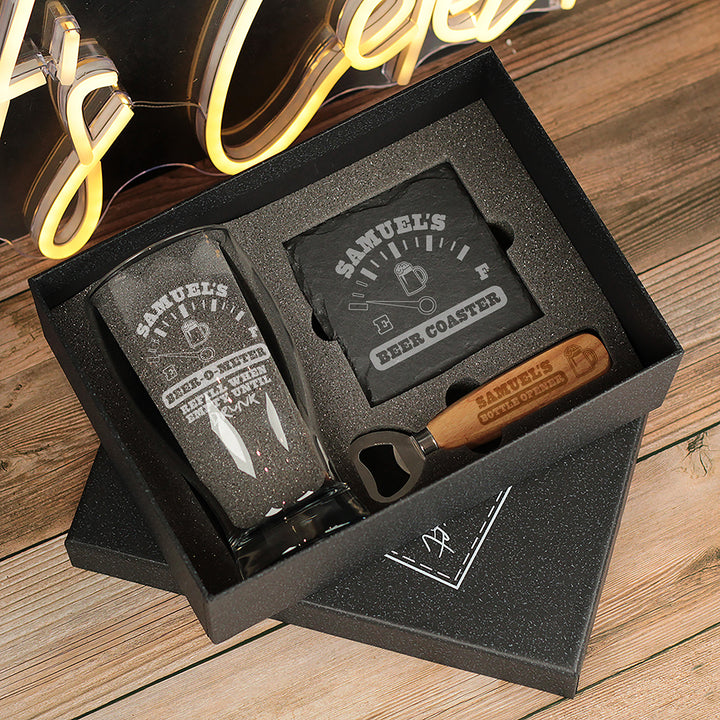 Beer-o-meter Pint Glass Boxed Gift Set
