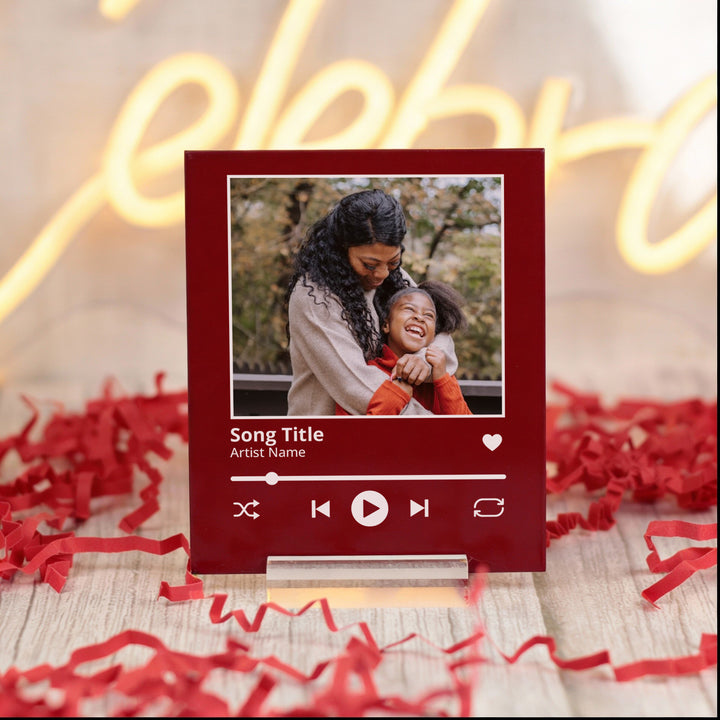 Polaroid Photo and Song Keepsake Sign with Stand