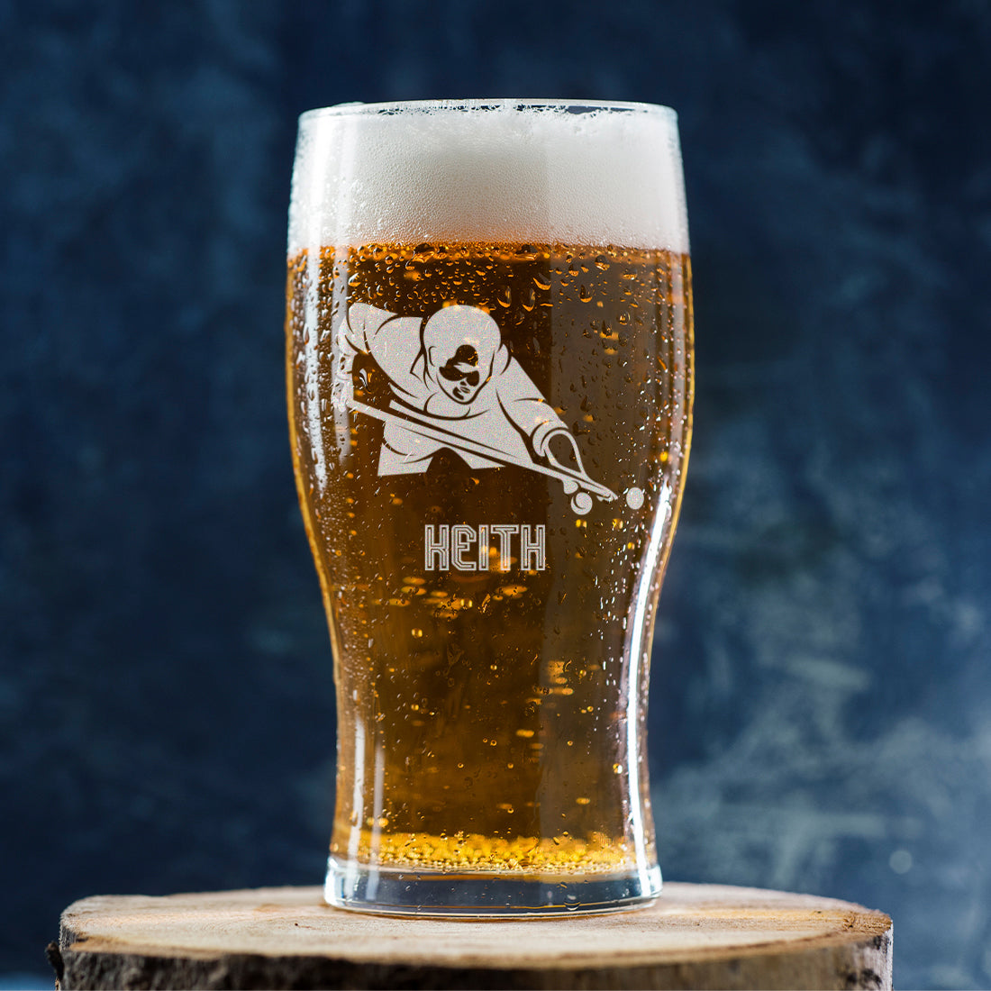 Snooker Engraved Pint Glass
