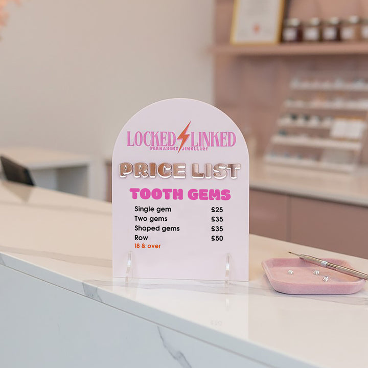 Custom Branded Business Price List Acrylic Sign