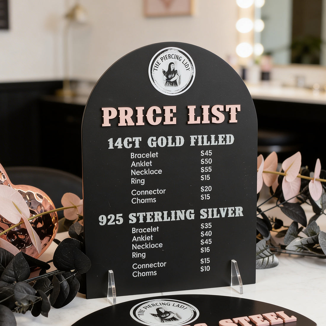Custom Branded Business Price List Acrylic Sign