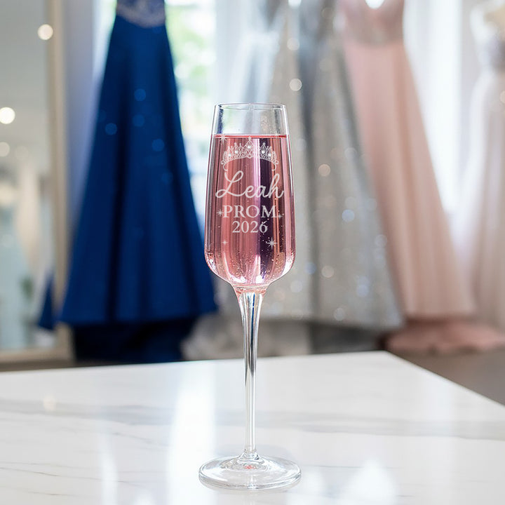 Prom Dress Diamante Embellished Hanger and Champagne Flute