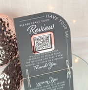 Modern Arch Acrylic Business Review QR Code Sign