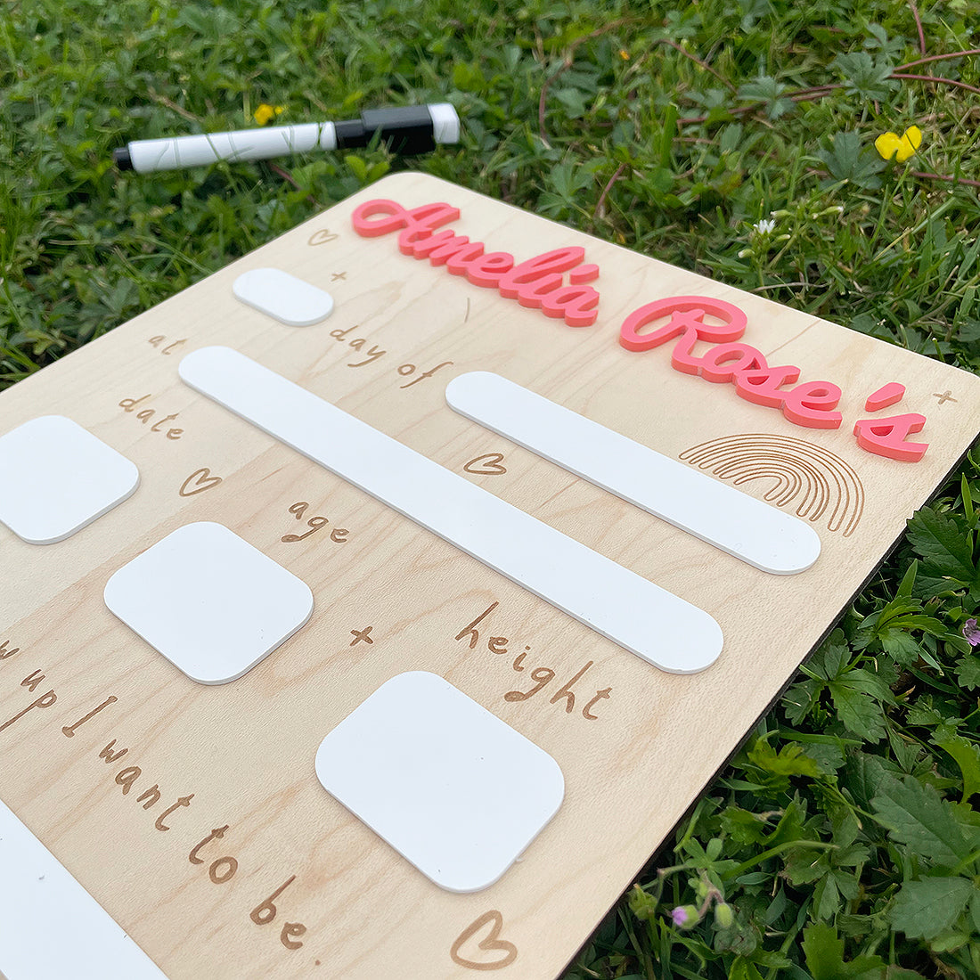 Acrylic Name Back To School / Last Day Of School Photo Sign-Love Lumi Ltd