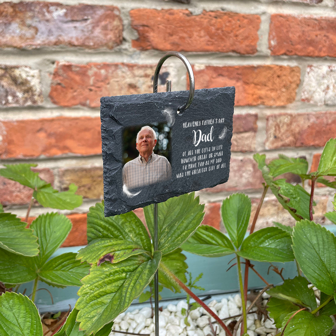 Heavenly Father's Day Photo Printed Garden Rectangle Slate Tag Wire Holder-Love Lumi Ltd
