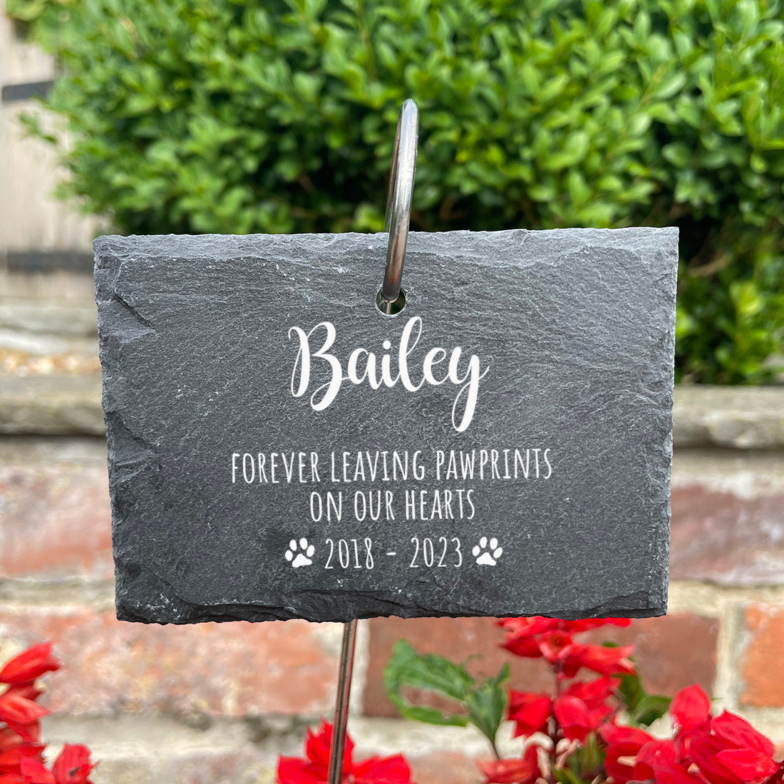 Pet Memorial Photo Printed Garden Slate Tag Wire Holder-Love Lumi Ltd