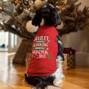 Barking Around the Christmas Tree Pet Dog Red Tank Top T-Shirt