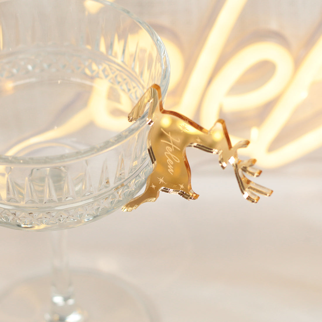Reindeer Wine Glass Charm Place Settings-Love Lumi Ltd