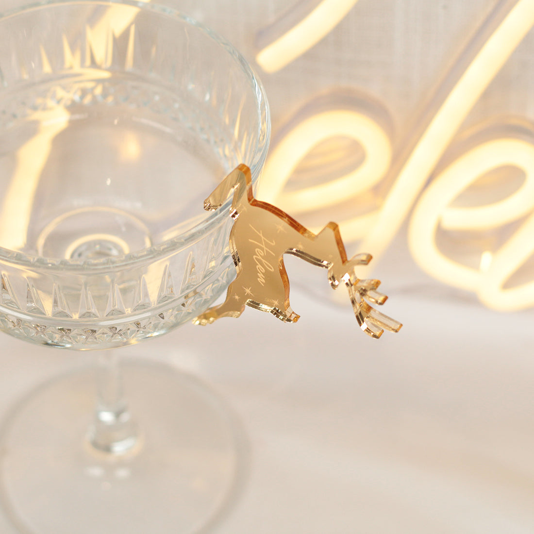 Reindeer Wine Glass Charm Place Settings-Love Lumi Ltd