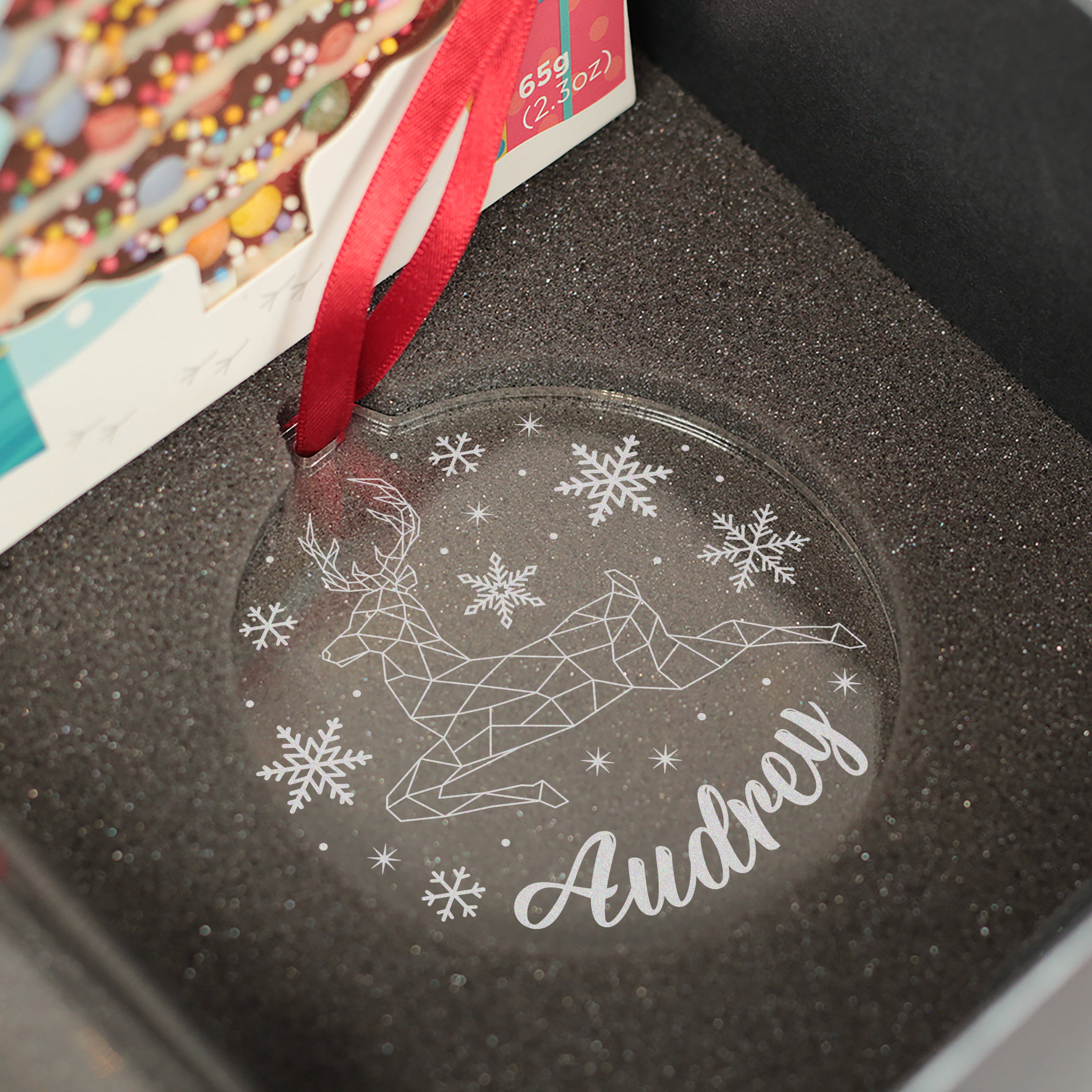 Christmas Reindeer Highball Glass and Decoration Gift Boxed Set