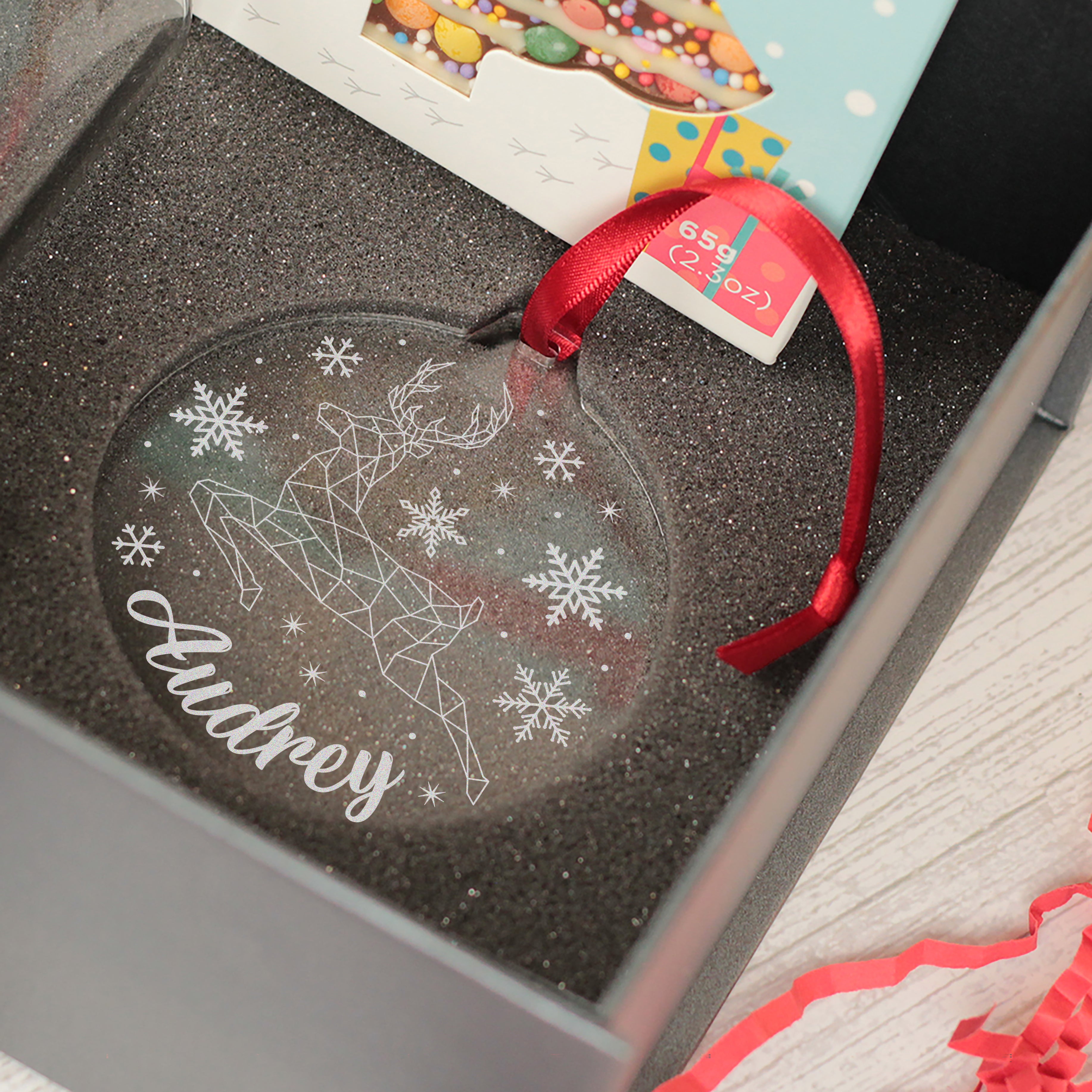 Christmas Reindeer Tumbler Glass with Gift Boxed Set