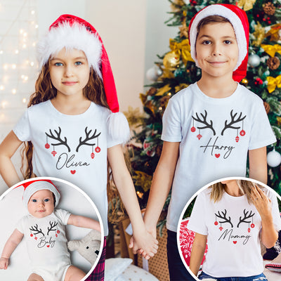 Reindeer Family Matching Christmas T-Shirts and Baby Grow Set-Love Lumi Ltd