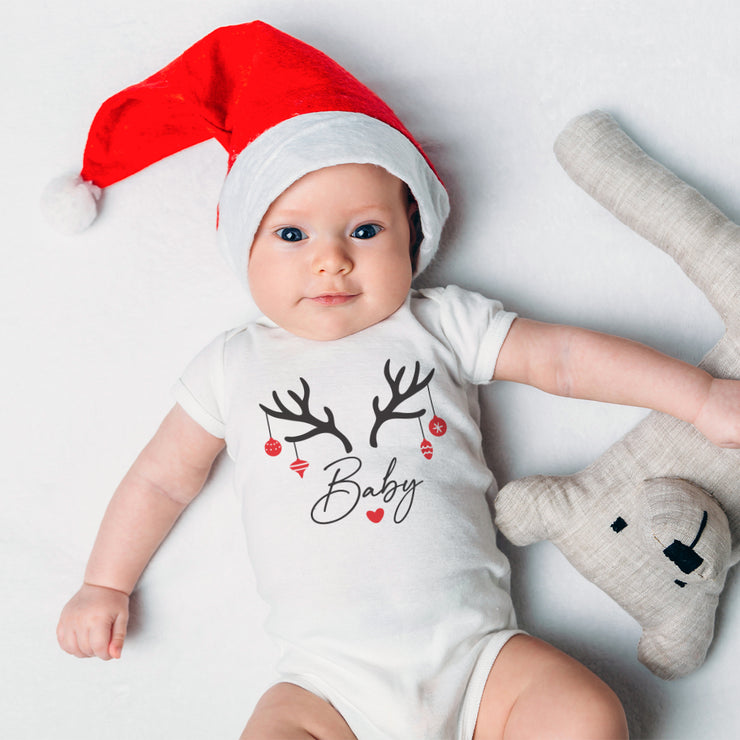 Personalised Reindeer Family Matching Christmas T-Shirts and Baby Grow Set