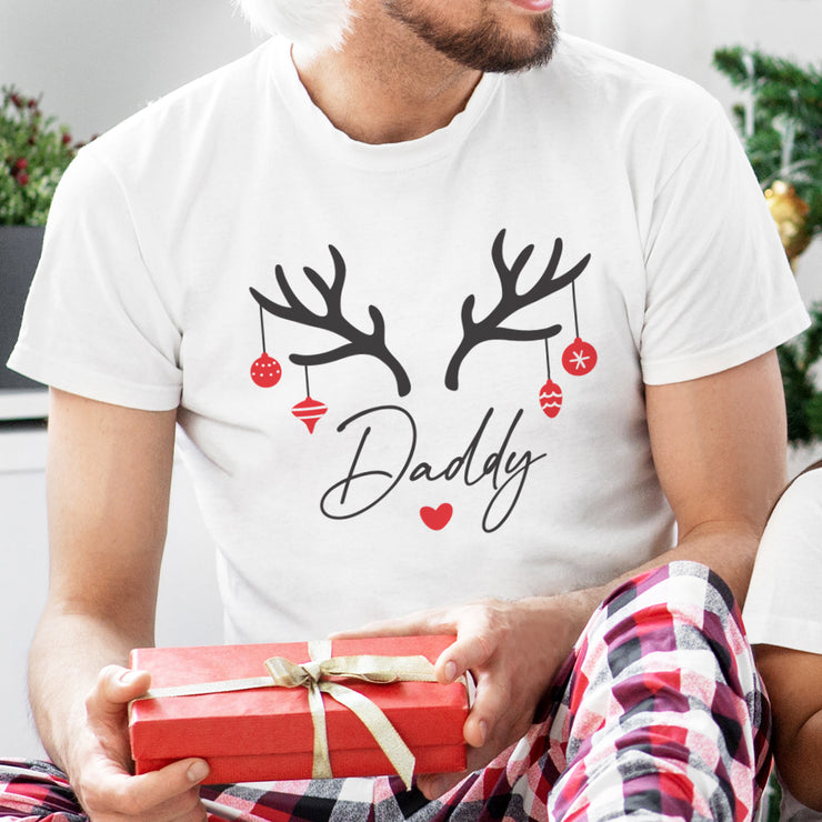 Personalised Reindeer Family Matching Christmas T-Shirts and Baby Grow Set