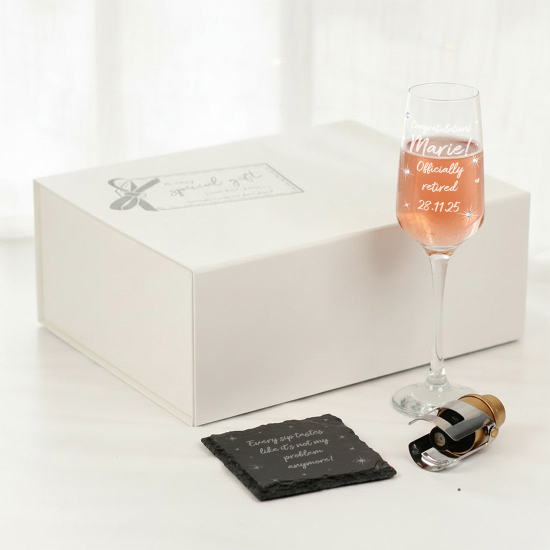 Retirement Diamante Embellished Champagne Flute