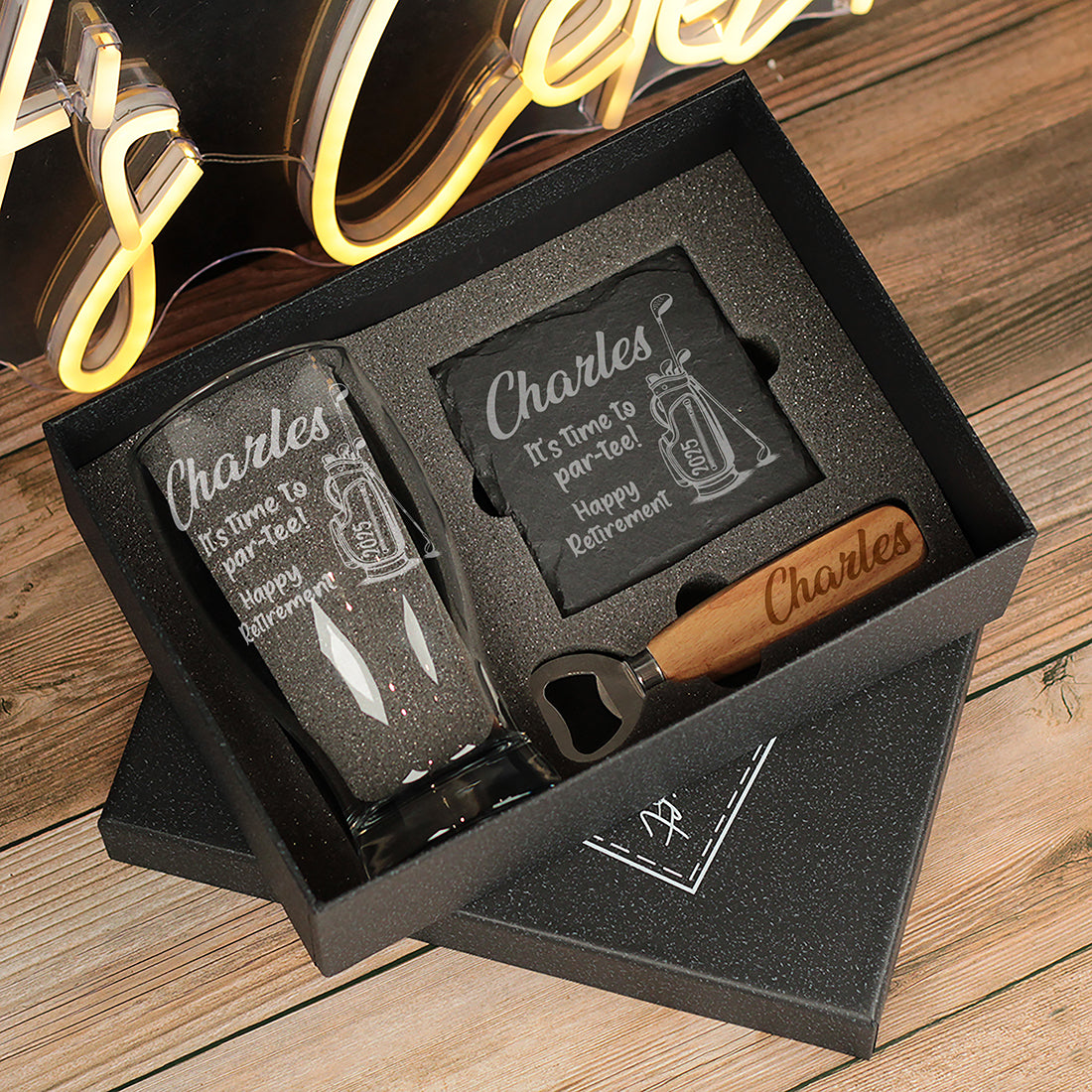 Golf Retirement Engraved Pint Glass Gift