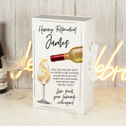 Happy Retirement Recycled Bottle Box and Matching Red or White Wine Glass Gift Set-Love Lumi Ltd