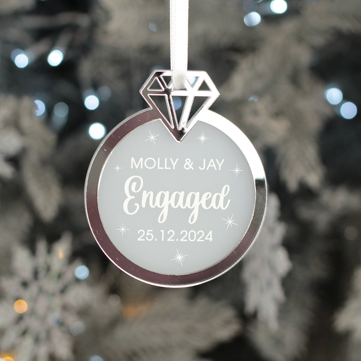 Engagement 3D Frost and Mirror Acrylic Christmas Decoration-Love Lumi Ltd