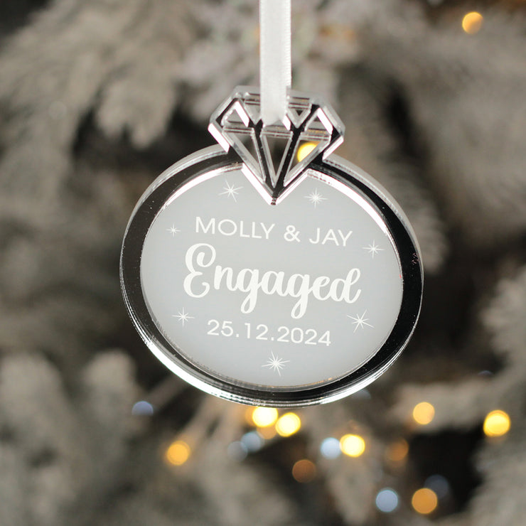 Engagement 3D Frost and Mirror Acrylic Christmas Decoration-Love Lumi Ltd