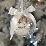 Robins Appear Snowy Acrylic Memorial Christmas Bauble-Love Lumi Ltd