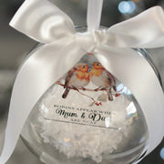 Robins Appear Snowy Acrylic Memorial Christmas Bauble-Love Lumi Ltd