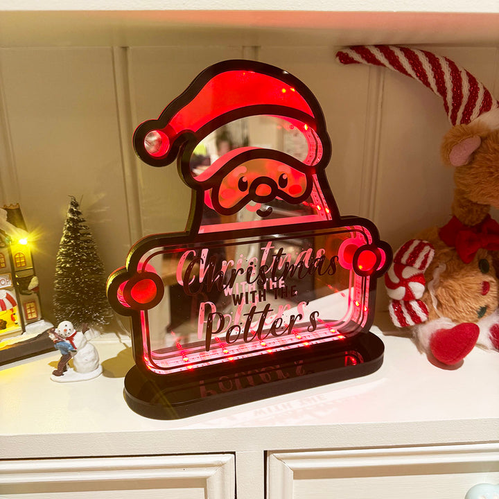 Illuminated Santa Sign with Remote Controlled Colour Changing LED Light