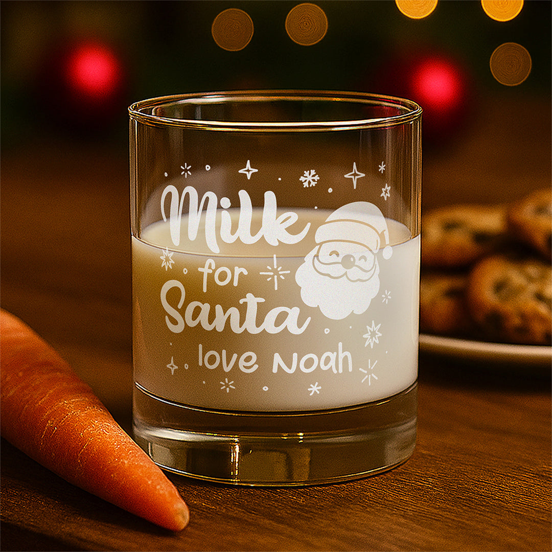 Personalised Mistletoe Round Christmas Eve Santa Treat Board
