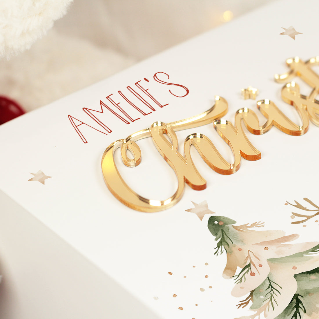 Personalised Santa and Reindeer 3D Magnetic Christmas Eve Box-Love Lumi Ltd