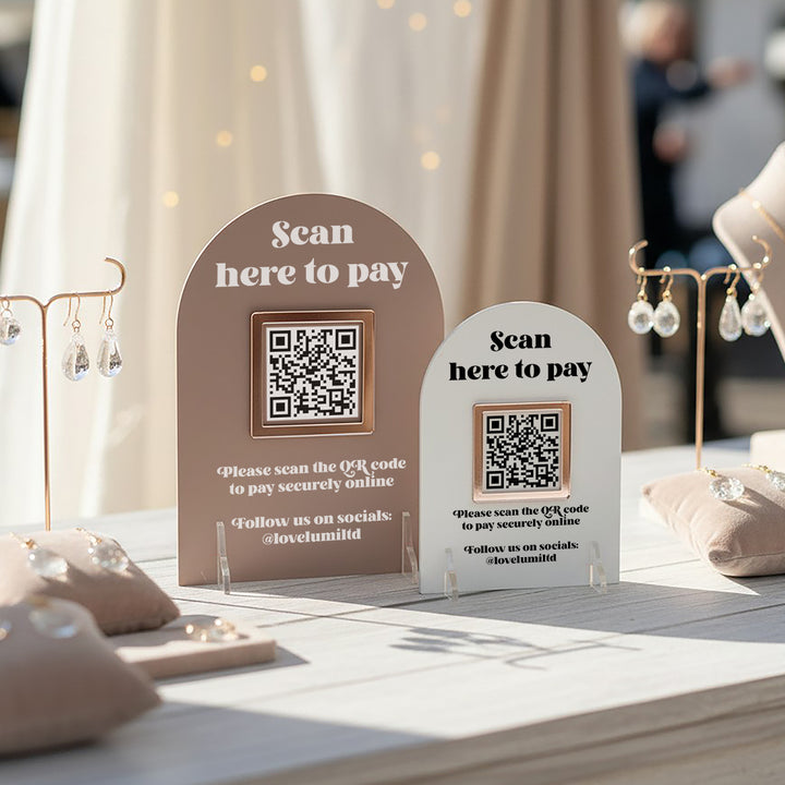 Custom Branded Business Scan to Pay QR Code Acrylic Sign