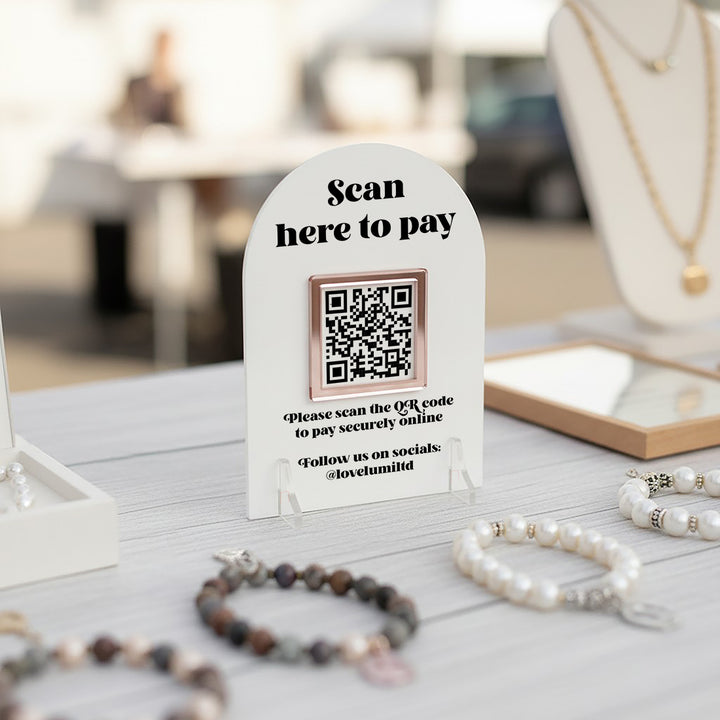 Custom Branded Business Scan to Pay QR Code Acrylic Sign