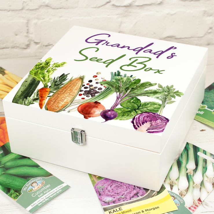 Vegetable Seed Packet Wooden Storage Box