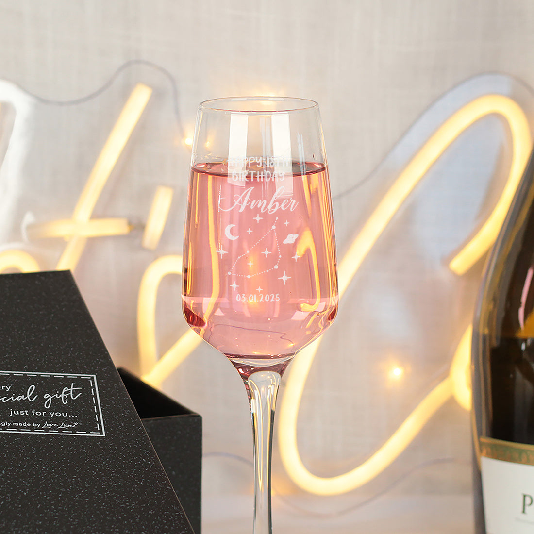 Birthday Star Sign Champagne Prosecco Flute-Love Lumi Ltd