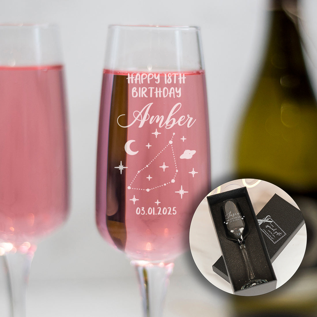 Birthday Star Sign Champagne Prosecco Flute-Love Lumi Ltd
