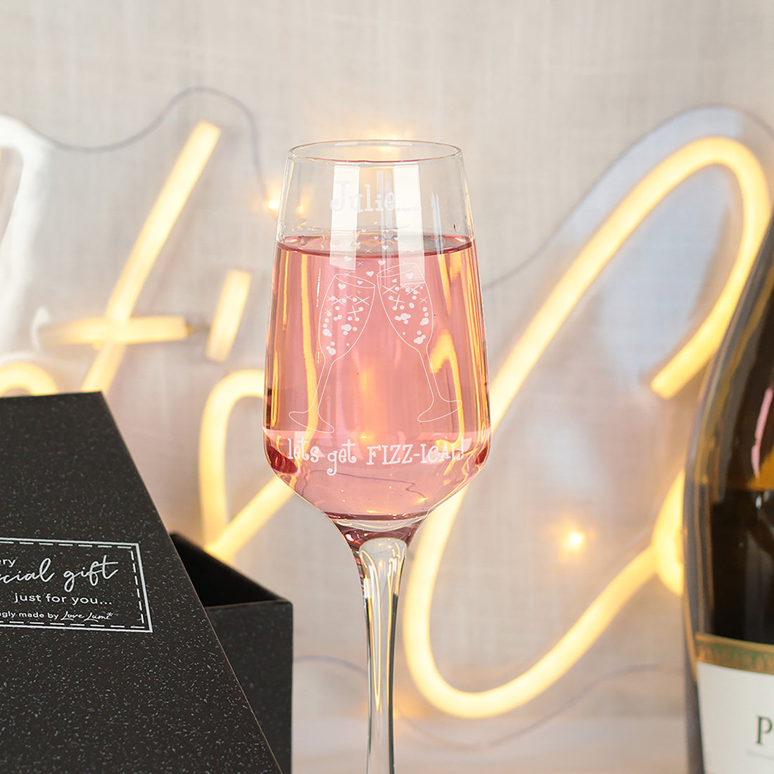 Let's Get Fizz-ical Champagne Flute