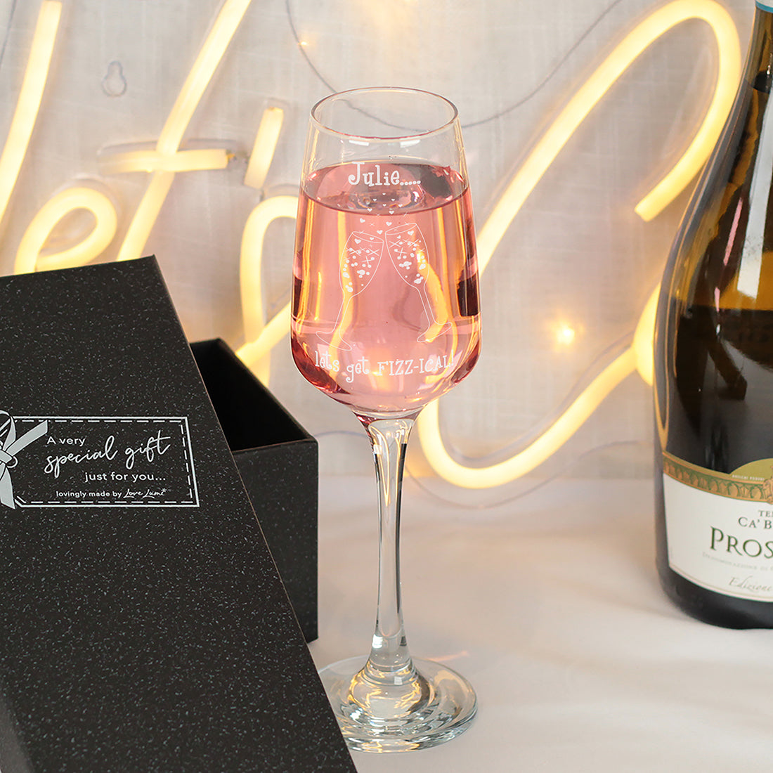 Let's Get Fizz-ical Champagne Flute