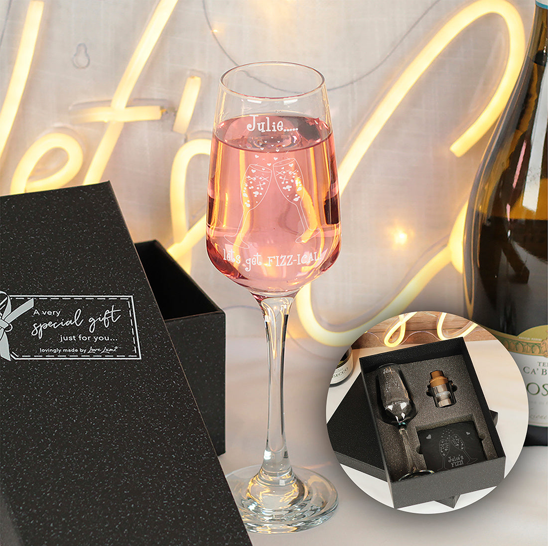 Let's Get Fizz-ical Champagne Flute