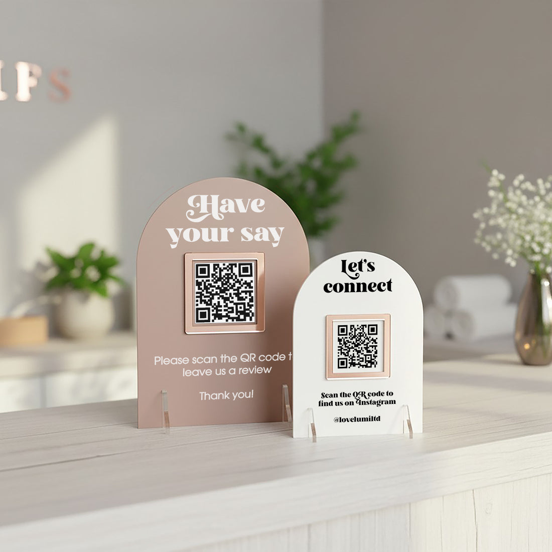 Business Single QR Code Acrylic Sign