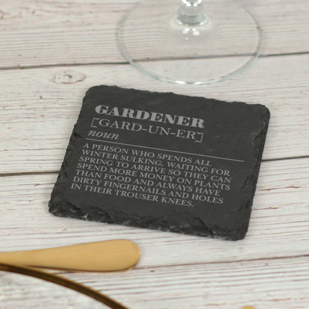 Gardener Dictionary Meaning Definition Slate Coaster
