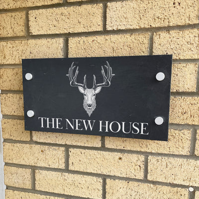 Stag Slate House Number or Name Wall Mounted Sign