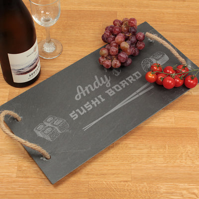 Sushi Platter Rope Handled Slate Serving Board-Love Lumi Ltd