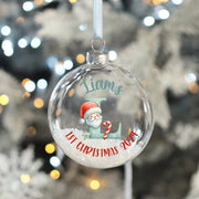 Alphabet Initial Baby's 1st Christmas Glitter Filled Glass Bauble