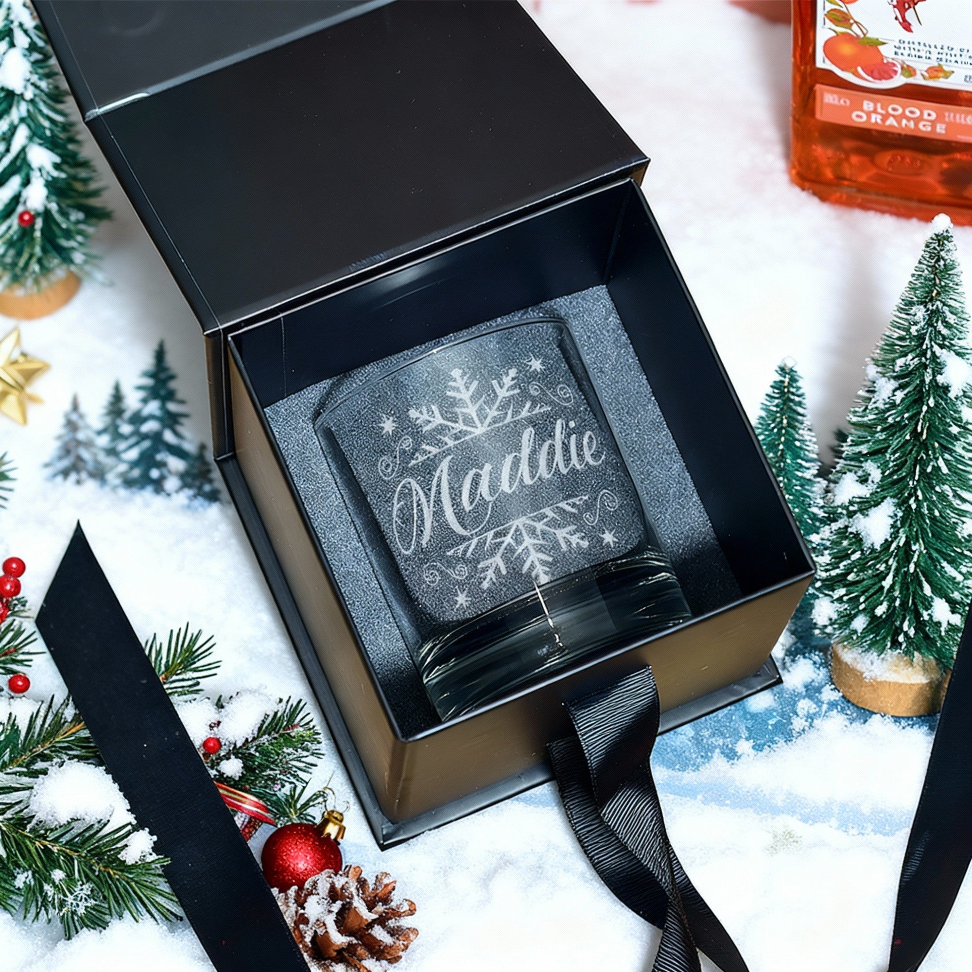 Christmas Snowflake Tumbler Glass with Gift Boxed Set