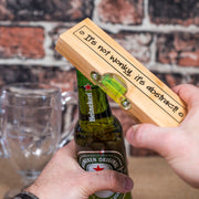 It's Not Wonky It's Abstract Bamboo Bottle Opener with Spirit Level and Ruler-Love Lumi Ltd