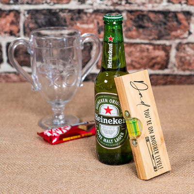 You're On Another Level Bamboo Bottle Opener with Spirit Level and Ruler-Love Lumi Ltd