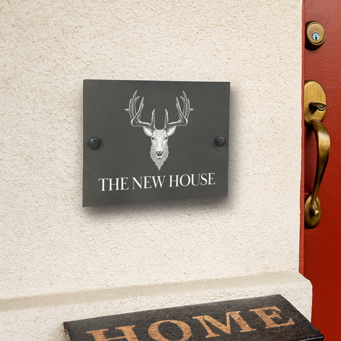 Stag Slate House Number or Name Wall Mounted Sign